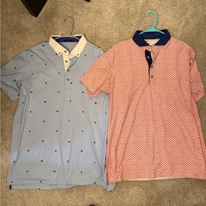 Greyson Men's Polo Shirt Duo - Light Blue and Red